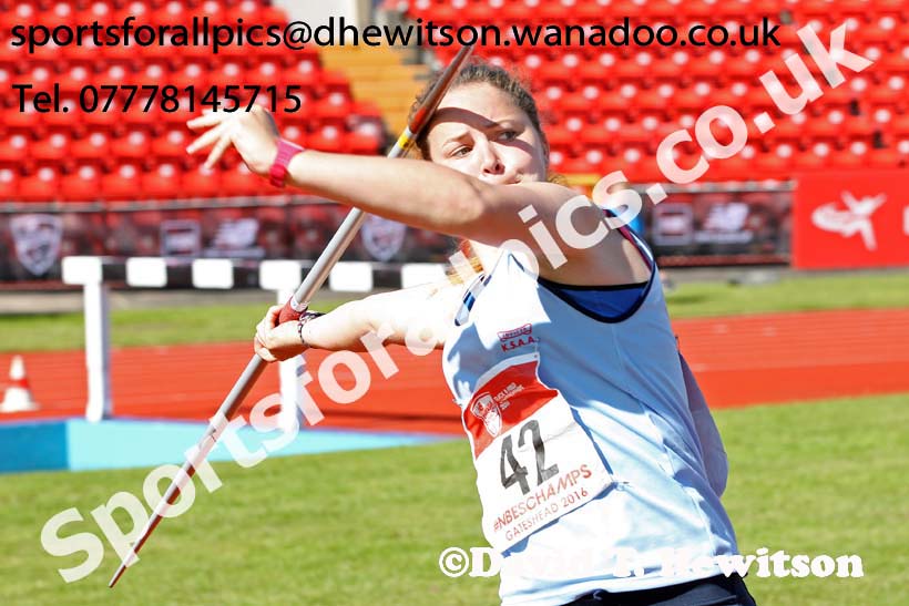 Inter girls javelin, English Schools Track and Field. Photo: David T. Hewitson/Sports for All Pics